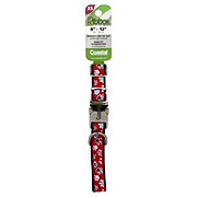 Coastal Pet Products 5/8 Inch Adjustable Nylon Collar with Red Paws Ribbon