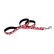 Coastal Pet Products Pet Attire 5/8 Inch Nylon Leash with Red Paws Reflective Ribbon