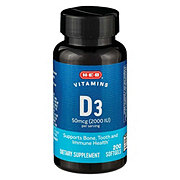 H-E-B Vitamins Vitamin D3 Softgels – 2,000 IU