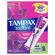 Tampax Radiant Tampons Super Absorbency, Unscented