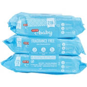 H-E-B Baby Wipes - Fragrance Free, 3 pk, 216 ct