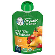 Gerber Organic for Baby Food Pouch - Pear Peach & Strawberry