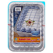 Handi-Foil Cake Pans & Blue Lids, 2 pk