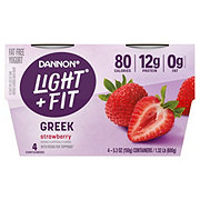 Light + Fit Strawberry Greek Nonfat Yogurt Pack, 4 Ct