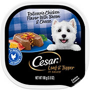 Cesar Savory Delights Rotisserie Chicken Flavor with Bacon & Cheese in Meaty Juices Wet Dog Food