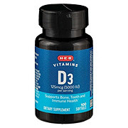 H-E-B Vitamins Vitamin D3 Softgels – 5,000 IU