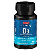 H-E-B Vitamins D3 125 mcg (5,000 IU) Softgels