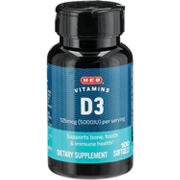 H-E-B Vitamins D3 125 mcg (5,000 IU) Softgels