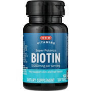 H-E-B Vitamins Super Potency Biotin 5,000 mcg Softgels