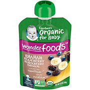 Gerber Organic for Baby Wonderfoods Pouch - Banana Blueberry Blackberry & Oatmeal