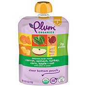 Plum Organics Baby Food Pouch - Carrot Spinach Turkey Corn Apple & Oat