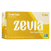Zevia Zero Sugar Cream Soda 6 pk Cans