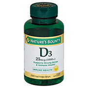 Nature's Bounty Vitamin D3 25 mcg (1000 IU) Softgels