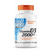 Doctor's Best Vitamin D-3 2000 IU Softgel Capsules