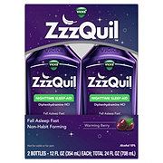 Vicks ZzzQuil Nighttime Sleep Aid Liquid - Warming Berry 2 pk