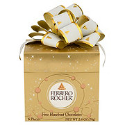 Ferrero Rocher Fine Hazelnut Chocolates Christmas Gift Cube, 6 pc