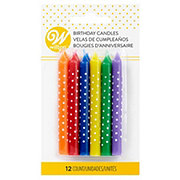 Wilton White Dot Multi Colored Candles