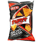 H-E-B Nacho Cheese Flavored Tortilla Chips - Party Size