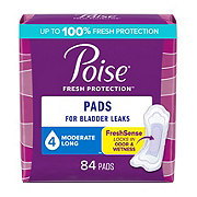 Poise Long Incontinence & Postpartum Pads - 4 Drop Moderate