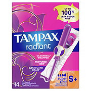 Tampax Radiant Tampons Super Plus Absorbency, Unscented