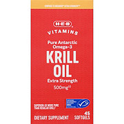 H-E-B Krill Oil 500 mg Extra Strength Softgels