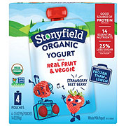 Stonyfield Organic Whole Milk Strawberry Beet Berry Yogurt Pouches