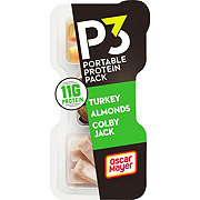 P3 Portable Protein Pack Snack Tray - Turkey, Almonds & Colby Jack