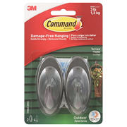 Command Medium Outdoor Terrace Hooks - Slate