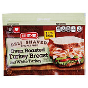H-E-B Deli Shaved Oven Roasted Turkey Breast & White Turkey