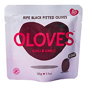 Oloves Chili & Garlic Ripe Black Pitted Olives