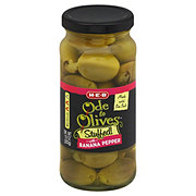 H-E-B Ode to Olives Stuffed Green Olives - Banana Pepper