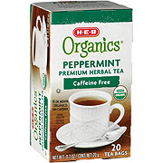 H-E-B Organics Caffeine-Free Peppermint Herbal Tea Bags