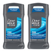 Dove Men+Care 72 Hr Antiperspirant Solid Deodorant - Clean Comfort, 2 pk