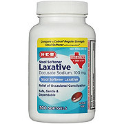 H-E-B Docusate Sodium Stool Softener Laxative Softgels - Texas-Size Pack