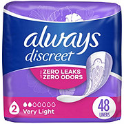 Always Discreet Boutique Incontinence Liners, Very Light Absorbency