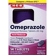 H-E-B Omeprazole Wildberry Mint 20 mg Tablets