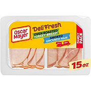 Oscar Mayer Deli Fresh Oven Roasted Turkey Breast & Smoked Uncured Sliced Ham Lunch Meats - Family Pack