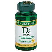 Nature's Bounty Vitamin D3 125 mcg (5000 IU) Softgels