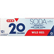 H-E-B 20 Calorie Wild Red Soda 12 pk Cans - Pure Cane Sugar
