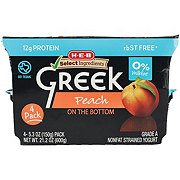 H-E-B Non-Fat Peach on the Bottom Greek Yogurt