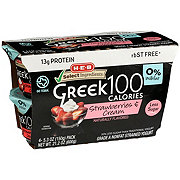 H-E-B Non-Fat 100 Calories Strawberries & Cream Greek Yogurt