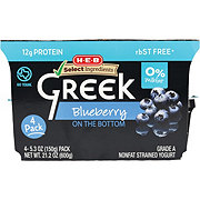 H-E-B Non-Fat Blueberry on the Bottom Greek Yogurt