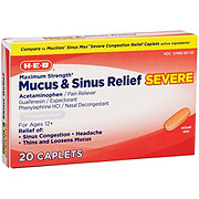 H-E-B Maximum Strength Severe Mucus & Sinus Congestion Relief Caplets