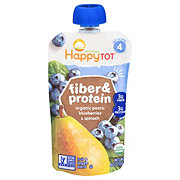 Happy Tot Organics Fiber & Protein Pouch - Pears Blueberries & Spinach