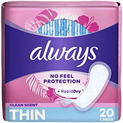 Always Thin No Feel Protection Daily Liners Regular Absorbency Scented
