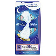 Always Infinity FlexFoam Pads for Women Extra Heavy Overnight Absorbency, with Wings Unscented Size 5
