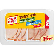 Oscar Mayer Deli Fresh Oven Roasted Turkey Breast & Honey Uncured Ham Sliced Lunch Meat - Family Pack