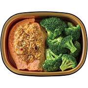 Meal Simple by H-E-B Crab-Stuffed Atlantic Salmon & Broccoli