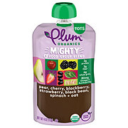 Plum Organics Mighty 4 Pouch - Pear Cherry Blackberry Strawberry Black Bean Spinach & Oat