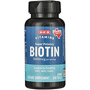 H-E-B Vitamins Super Potency 5,000 mcg Biotin Softgels - Texas-Size Pack